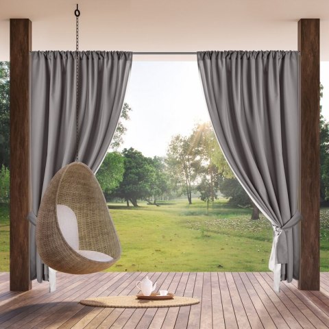 ZASŁONA GOTOWA GARDEN NA TAŚMIE 155 X 200 CM STALOWY ZASŁONA GOTOWA GARDEN NA TAŚMIE 155 X 200 CM STALOWY