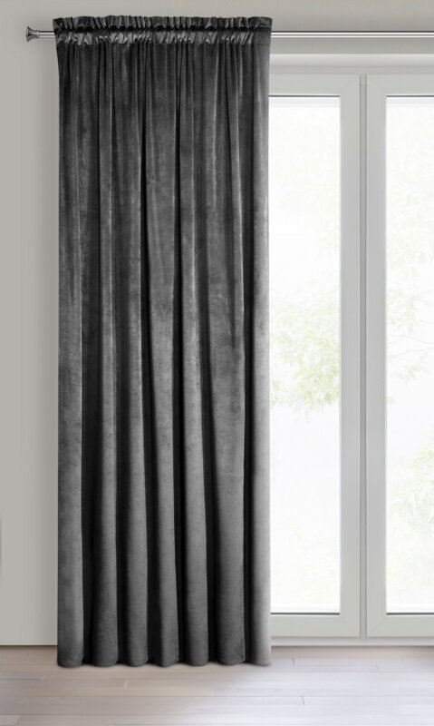 ZASŁONA GOTOWA D91 ROSA NA TAŚMIE 140 X 270 CM CZARNY