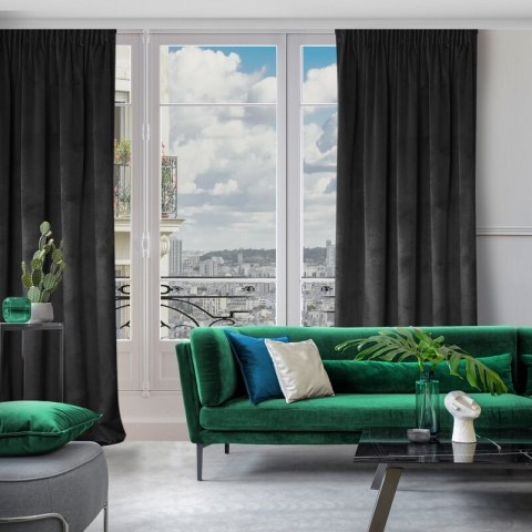 ZASŁONA GOTOWA D91 ROSA NA TAŚMIE 140 X 270 CM CZARNY