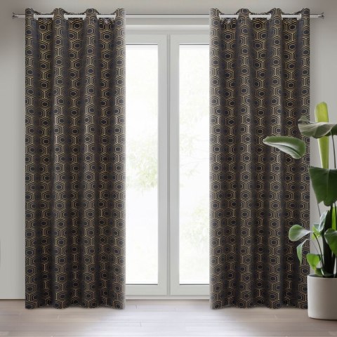 ZASŁONA GOTOWA KAJA 135 X 250 CM CZARNY ZASŁONA GOTOWA KAJA 135 X 250 CM CZARNY