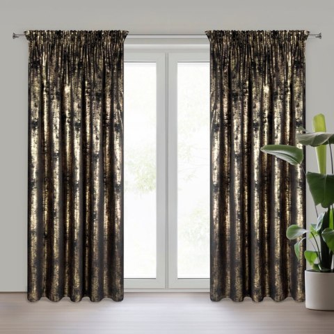 ZASŁONA GOTOWA RENIA NA TAŚMIE 140 X 270 CM CZARNY ZASŁONA GOTOWA RENIA NA TAŚMIE 140 X 270 CM CZARNY