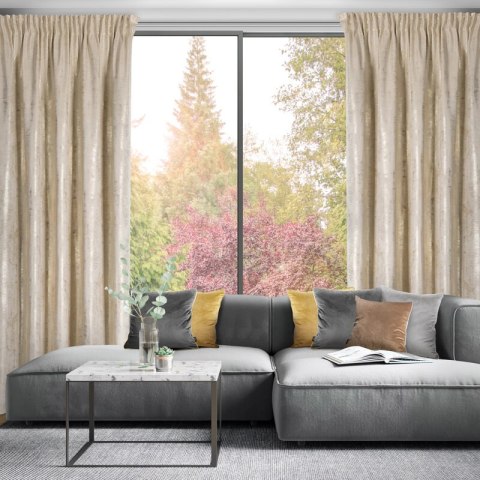 ZASŁONA GOTOWA RENIA NA TAŚMIE 140 X 270 CM JASNOBEŻOWY