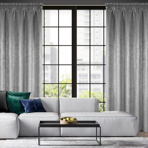 ZASŁONA GOTOWA EBRU NA TAŚMIE 135 X 270 CM STALOWY ZASŁONA GOTOWA EBRU NA TAŚMIE 135 X 270 CM STALOWY