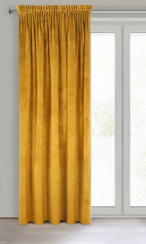 ZASŁONA GOTOWA VILLA NA TAŚMIE 140 X 270 CM MUSZTARDOWY ZASŁONA GOTOWA VILLA NA TAŚMIE 140 X 270 CM MUSZTARDOWY