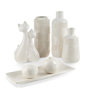 WAZON DEKORACYJNY ROMINA (01) O 13 X 23 CM KREMOWY