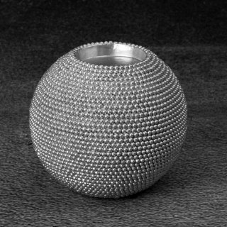 ŚWIECZNIK DEKORACYJNY ELDO O 10 X 9 CM SREBRNY