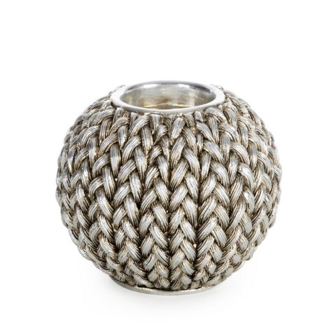 ŚWIECZNIK DEKORACYJNY MOLI 11 X 11 X 9 CM SREBRNY ŚWIECZNIK DEKORACYJNY MOLI 11 X 11 X 9 CM SREBRNY