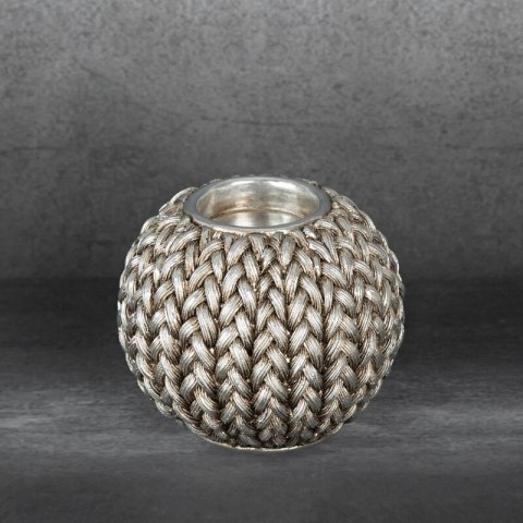 ŚWIECZNIK DEKORACYJNY MOLI 11 X 11 X 9 CM SREBRNY ŚWIECZNIK DEKORACYJNY MOLI 11 X 11 X 9 CM SREBRNY