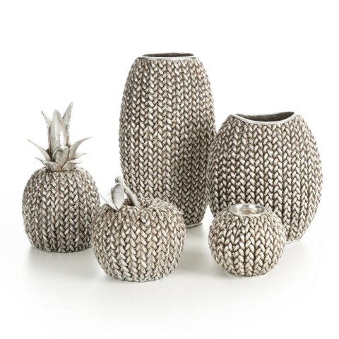 ŚWIECZNIK DEKORACYJNY MOLI 11 X 11 X 9 CM SREBRNY ŚWIECZNIK DEKORACYJNY MOLI 11 X 11 X 9 CM SREBRNY