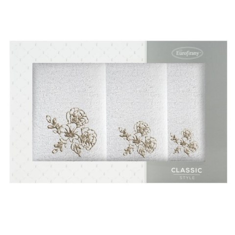 KOMPLET RĘCZNIKÓW 3 56 X 36 X 7 CM KREMOWY KOMPLET RĘCZNIKÓW 3 56 X 36 X 7 CM KREMOWY