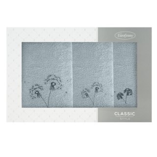 KOMPLET RĘCZNIKÓW 3 56 X 36 X 7 CM SREBRNY