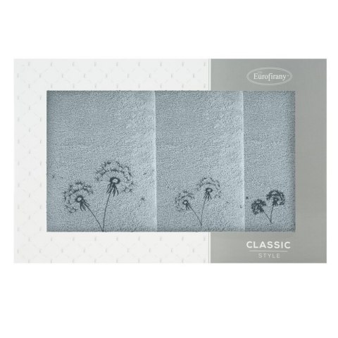 KOMPLET RĘCZNIKÓW 3 56 X 36 X 7 CM SREBRNY KOMPLET RĘCZNIKÓW 3 56 X 36 X 7 CM SREBRNY