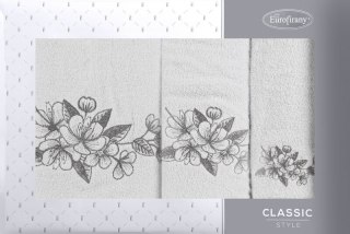 KOMPLET RĘCZNIKÓW 3 56 X 36 X 7 CM SREBRNY