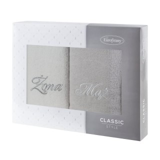 KOMPLET RĘCZNIKÓW MĄŻ ŻONA 47 X 37 X 7 CM BIAŁY