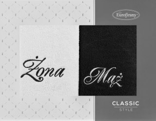 KOMPLET RĘCZNIKÓW MĄŻ ŻONA 47 X 37 X 7 CM BIAŁY