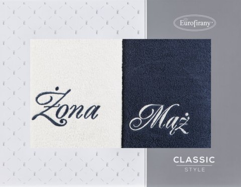 KOMPLET RĘCZNIKÓW MĄŻ ŻONA 47 X 37 X 7 CM BIAŁY