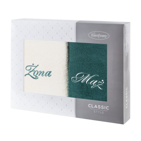 KOMPLET RĘCZNIKÓW MĄŻ ŻONA 47 X 37 X 7 CM KREMOWY KOMPLET RĘCZNIKÓW MĄŻ ŻONA 47 X 37 X 7 CM KREMOWY