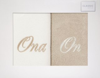 KOMPLET RĘCZNIKÓW ON ONA 47 X 37 X 7 CM KREMOWY