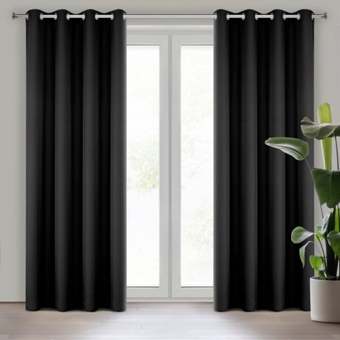 ZASŁONA GOTOWA RITA 140 X 250 CM CZARNY ZASŁONA GOTOWA RITA 140 X 250 CM CZARNY