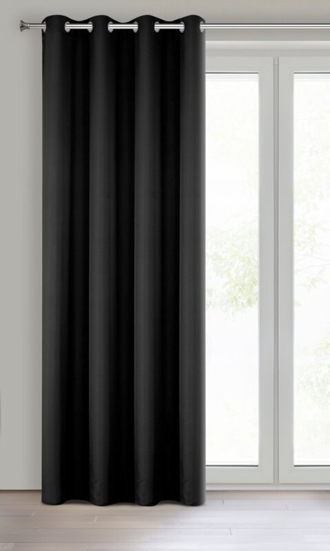 ZASŁONA GOTOWA RITA 140 X 250 CM CZARNY ZASŁONA GOTOWA RITA 140 X 250 CM CZARNY