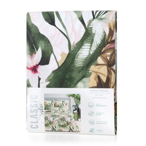 KOMPLET POŚCIELI SATYNOWEJ SPRING 43 160 X 200 CM ZIELONY