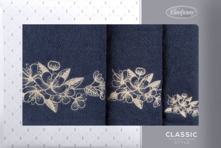 KOMPLET RĘCZNIKÓW 3 56 X 36 X 7 CM GRANATOWY