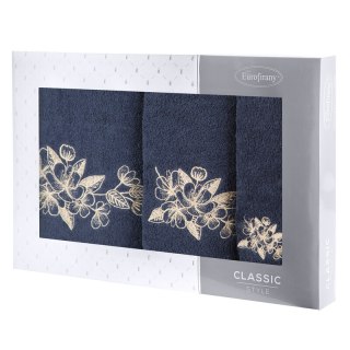 KOMPLET RĘCZNIKÓW 3 56 X 36 X 7 CM GRANATOWY