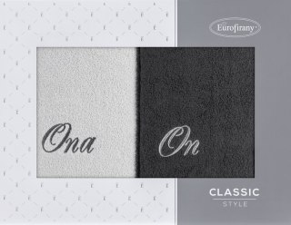 KOMPLET RĘCZNIKÓW ON ONA 47 X 37 X 7 CM SREBRNY