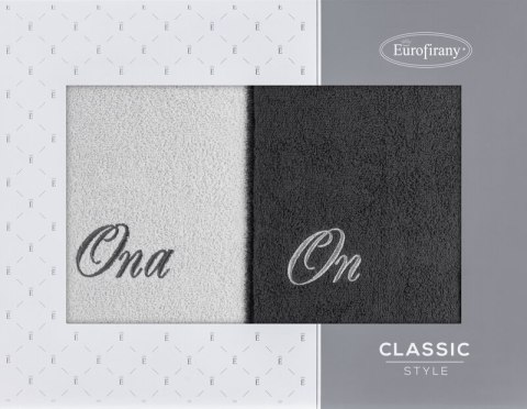 KOMPLET RĘCZNIKÓW ON ONA 47 X 37 X 7 CM SREBRNY KOMPLET RĘCZNIKÓW ON ONA 47 X 37 X 7 CM SREBRNY