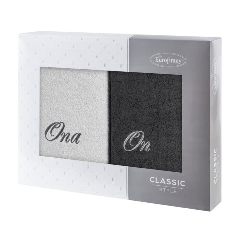 KOMPLET RĘCZNIKÓW ON ONA 47 X 37 X 7 CM SREBRNY KOMPLET RĘCZNIKÓW ON ONA 47 X 37 X 7 CM SREBRNY