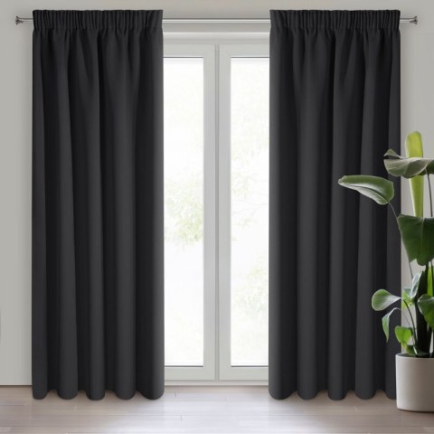ZASŁONA GOTOWA D91 PARISA NA TAŚMIE 140 X 270 CM CZARNY ZASŁONA GOTOWA D91 PARISA NA TAŚMIE 140 X 270 CM CZARNY