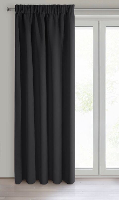 ZASŁONA GOTOWA D91 PARISA NA TAŚMIE 140 X 270 CM CZARNY ZASŁONA GOTOWA D91 PARISA NA TAŚMIE 140 X 270 CM CZARNY