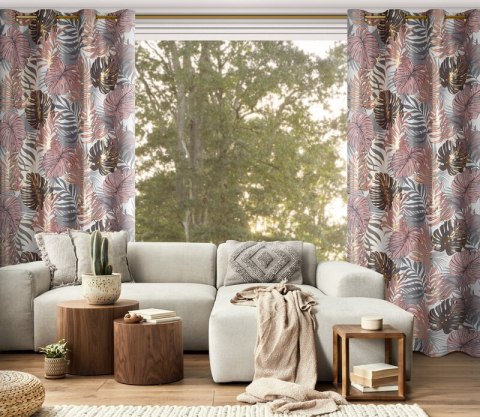 ZASŁONA GOTOWA KORFU 140 X 250 CM PUDROWY RÓŻ