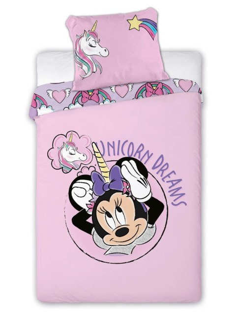 Pościel bawełna 140x200+1p70x90 Minnie jednorożec pink Pościel bawełna 140x200+1p70x90 Minnie jednorożec pink