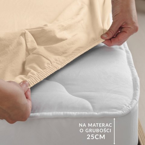 Prześcieradło jersey elastan z gumką 26 SAND/PIASKOWY/180x200x30 Prześcieradło jersey elastan z gumką 26 SAND/PIASKOWY/180x200x30