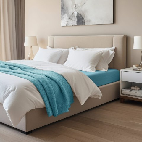 Prześcieradło jersey elastan z gumką BLUE/NIEBIESKI/90x200x30 Prześcieradło jersey elastan z gumką BLUE/NIEBIESKI/90x200x30