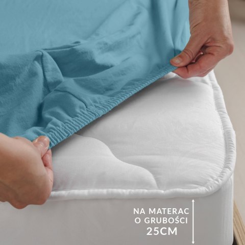 Prześcieradło jersey elastan z gumką BLUE/NIEBIESKI/90x200x30 Prześcieradło jersey elastan z gumką BLUE/NIEBIESKI/90x200x30