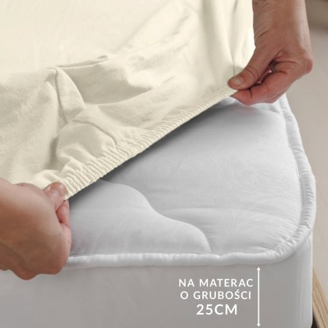 Prześcieradło jersey elastan z gumką ECRU/EKOLOGIA/140x200x30 Prześcieradło jersey elastan z gumką ECRU/EKOLOGIA/140x200x30