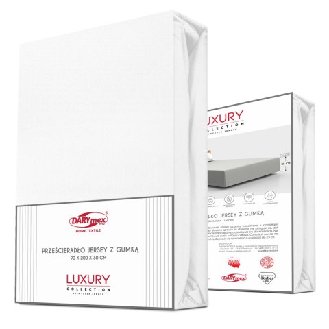 Prześcieradło jersey elastan z gumką WHITE/BIAŁY/220x200x30 Prześcieradło jersey elastan z gumką WHITE/BIAŁY/220x200x30