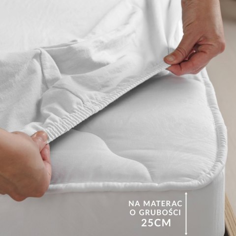 Prześcieradło jersey elastan z gumką WHITE/BIAŁY/220x200x30 Prześcieradło jersey elastan z gumką WHITE/BIAŁY/220x200x30