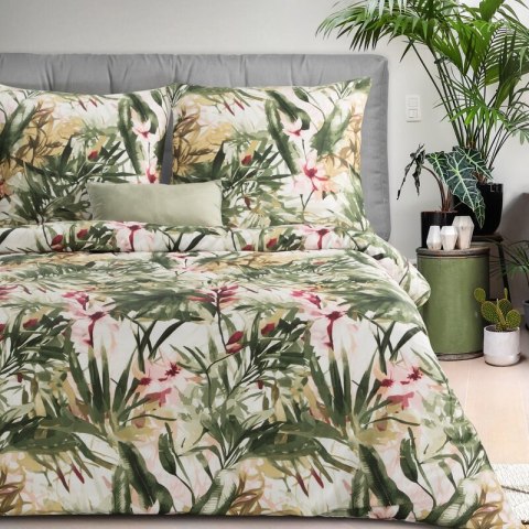 KOMPLET POŚCIELI SATYNOWEJ SPRING 43 140 X 200 CM ZIELONY KOMPLET POŚCIELI SATYNOWEJ SPRING 43 140 X 200 CM ZIELONY