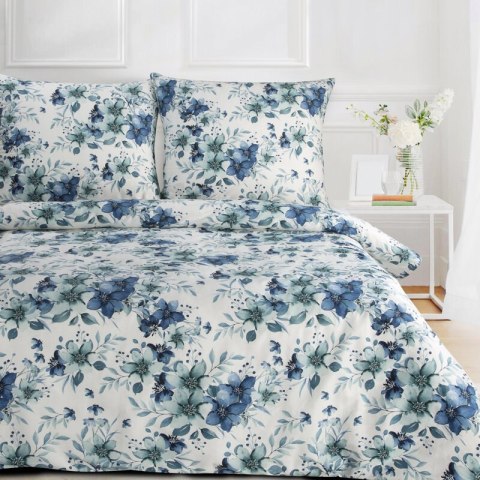 KOMPLET POŚCIELI SATYNOWEJ SPRING 54 140 X 200 CM NIEBIESKI KOMPLET POŚCIELI SATYNOWEJ SPRING 54 140 X 200 CM NIEBIESKI