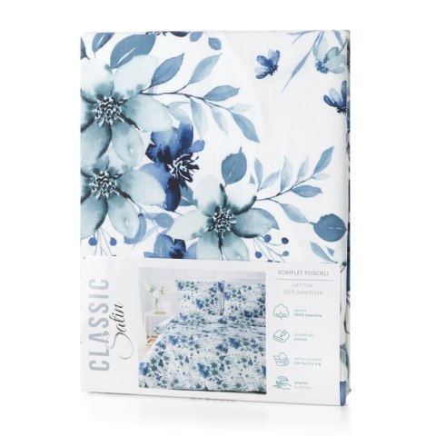 KOMPLET POŚCIELI SATYNOWEJ SPRING 54 140 X 200 CM NIEBIESKI KOMPLET POŚCIELI SATYNOWEJ SPRING 54 140 X 200 CM NIEBIESKI