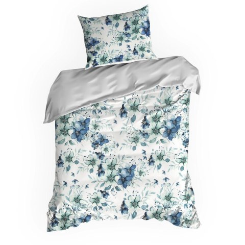 KOMPLET POŚCIELI SATYNOWEJ SPRING 54 160 X 200 CM NIEBIESKI KOMPLET POŚCIELI SATYNOWEJ SPRING 54 160 X 200 CM NIEBIESKI