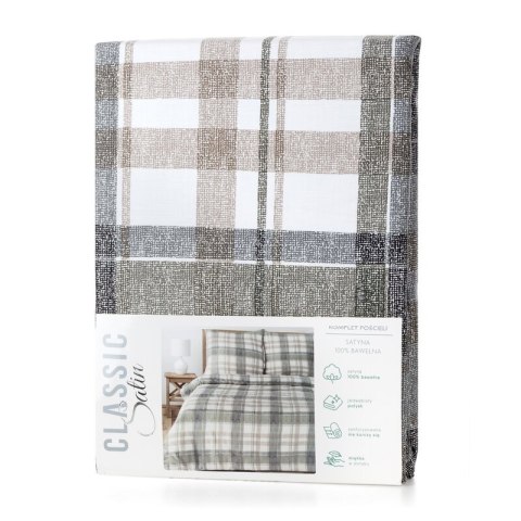KOMPLET POŚCIELI SATYNOWEJ SPRING 58 140 X 200 CM SZARY KOMPLET POŚCIELI SATYNOWEJ SPRING 58 140 X 200 CM SZARY