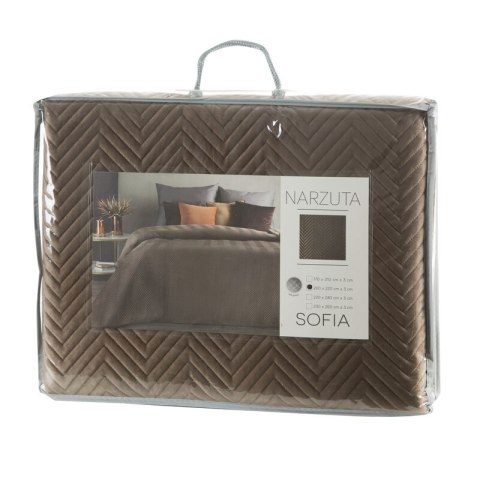 NARZUTA SOFIA 200 X 220 CM BRĄZOWY NARZUTA SOFIA 200 X 220 CM BRĄZOWY