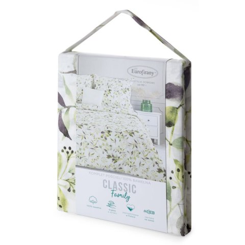 KOMPLET POŚCIELI BAWEŁNIANEJ MILI 160 X 200 CM BIAŁY