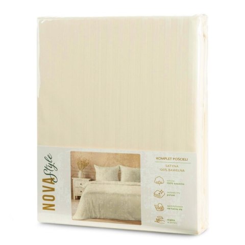 KOMPLET POŚCIELI SATYNOWEJ VERA 160 X 200 CM KREMOWY KOMPLET POŚCIELI SATYNOWEJ VERA 160 X 200 CM KREMOWY
