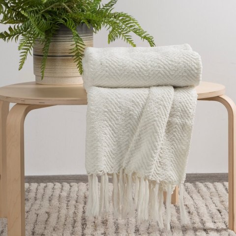 KOC MILO 130 X 170 CM BIAŁY KOC MILO 130 X 170 CM BIAŁY