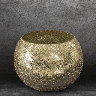 SZKŁO DEKORACYJNE MELIA (02) FI 18 X 14 CM ZŁOTY